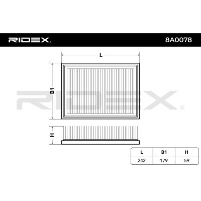 Filtr Powietrza RIDEX 8A0078 8A0078 - foto 3