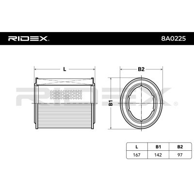 Filtr Powietrza RIDEX 8A0225 8A0225 - foto 5