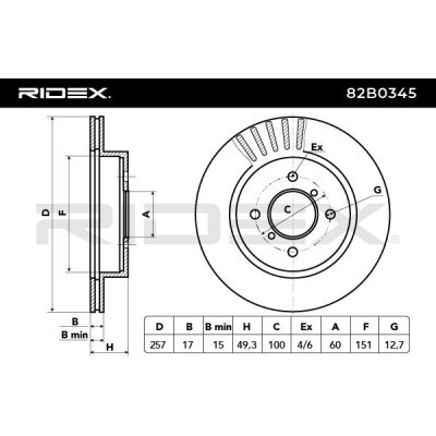Tarcza hamulcowa RIDEX 82B0345 82B0345 - foto 6