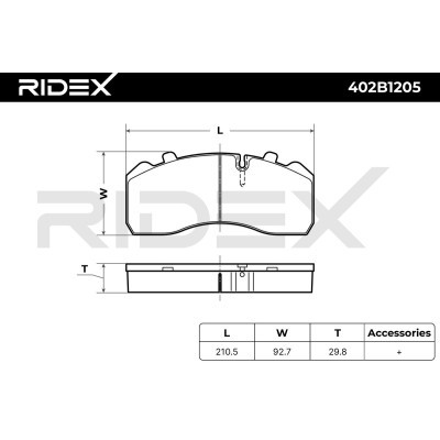 Klocki hamulcowe RIDEX 402B1205 402B1205 - foto 8