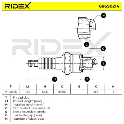 Świeca Zapłonowa RIDEX 686S0214 686S0214 - foto 5