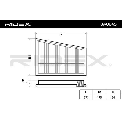 Filtr Powietrza RIDEX 8A0645 8A0645 - foto 6