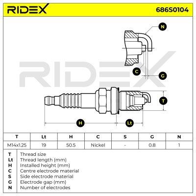 Świeca Zapłonowa RIDEX 686S0104 686S0104 - foto 6