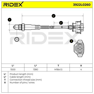 Sonda Lambda RIDEX 3922L0260 3922L0260 - foto 6