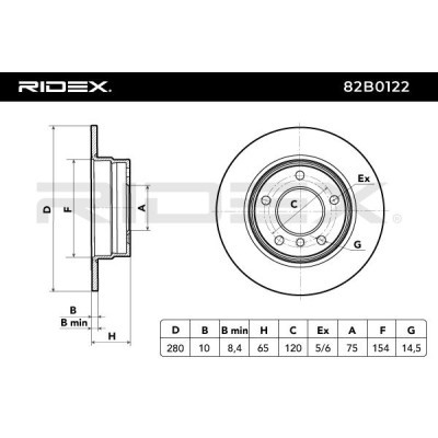 Tarcza hamulcowa RIDEX 82B0122 82B0122 - foto 5
