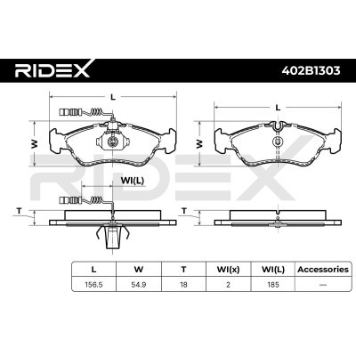 Klocki hamulcowe RIDEX 402B1303 402B1303 - foto 5