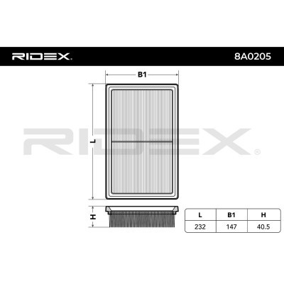 Filtr Powietrza RIDEX 8A0205 8A0205 - foto 6