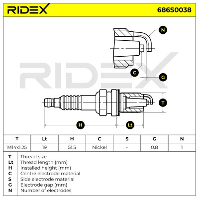 Świeca Zapłonowa RIDEX 686S0038 686S0038 - foto 6