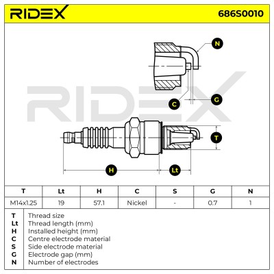 Świeca Zapłonowa RIDEX 686S0010 686S0010 - foto 6