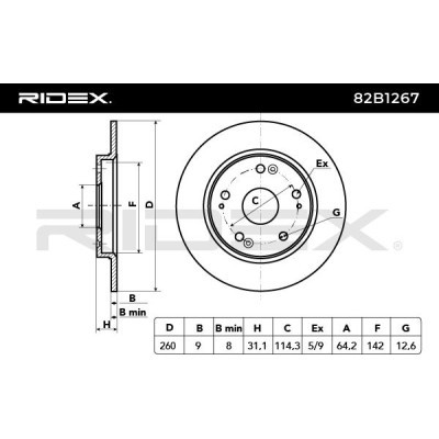 Tarcza hamulcowa RIDEX 82B1267 82B1267 - foto 3