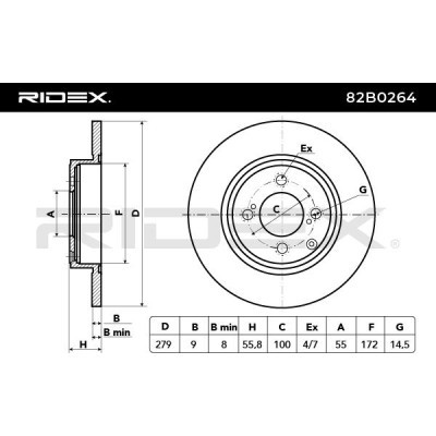 Tarcza hamulcowa RIDEX 82B0264 82B0264 - foto 4