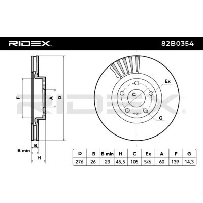 Tarcza hamulcowa RIDEX 82B0354 82B0354 - foto 5
