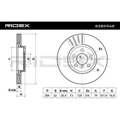 Tarcza hamulcowa RIDEX 82B0349 82B0349 - foto 7