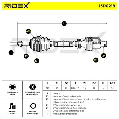 Półoś Napędowa RIDEX 13D0218 13D0218 - foto 7