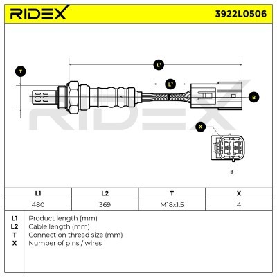Sonda Lambda RIDEX 3922L0506 3922L0506 - foto 6