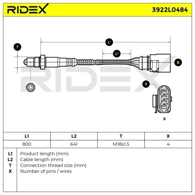 Sonda Lambda RIDEX 3922L0484 3922L0484 - foto 6