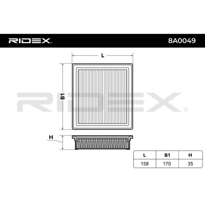 Filtr Powietrza RIDEX 8A0049 8A0049 - foto 3