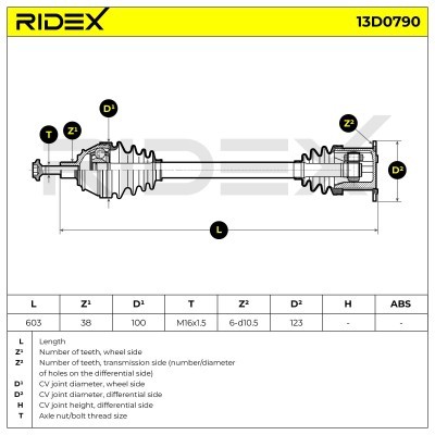 Półoś Napędowa RIDEX 13D0790 13D0790 - foto 6