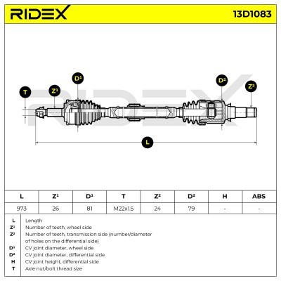 Półoś Napędowa RIDEX 13D1083 13D1083 - foto 7