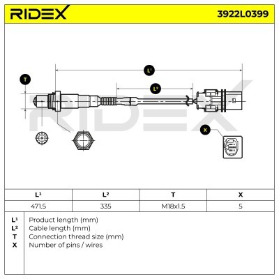 Sonda Lambda RIDEX 3922L0399 3922L0399 - foto 6