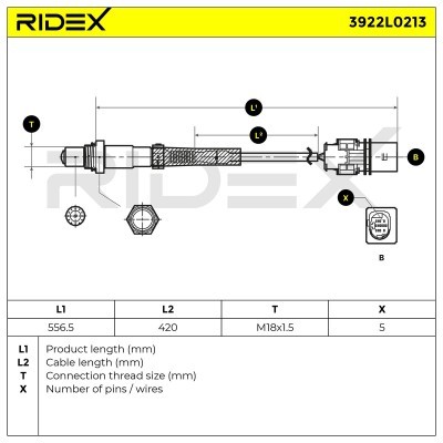 Sonda Lambda RIDEX 3922L0213 3922L0213 - foto 6