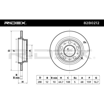 Tarcza hamulcowa RIDEX 82B0212 82B0212 - foto 3