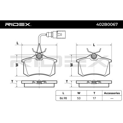Klocki hamulcowe RIDEX 402B0067 402B0067 - foto 5