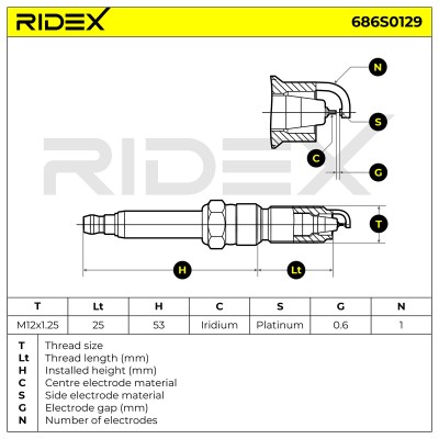 Świeca Zapłonowa RIDEX 686S0129 686S0129 - foto 6