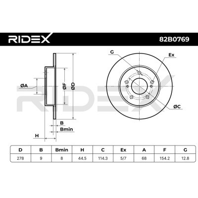 Tarcza hamulcowa RIDEX 82B0769 82B0769 - foto 7