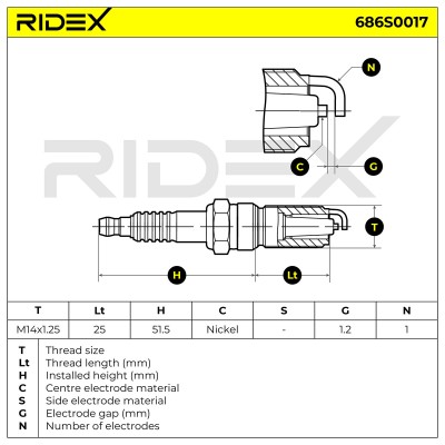 Świeca Zapłonowa RIDEX 686S0017 686S0017 - foto 6