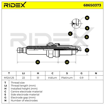 Świeca Zapłonowa RIDEX 686S0373 686S0373 - foto 8