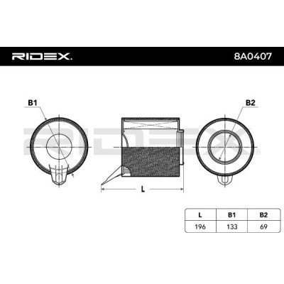 Filtr Powietrza RIDEX 8A0407 8A0407 - foto 6