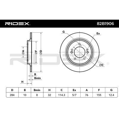 Tarcza hamulcowa RIDEX 82B1906 82B1906 - foto 6