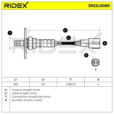 Sonda Lambda RIDEX 3922L0080 3922L0080 - foto 7