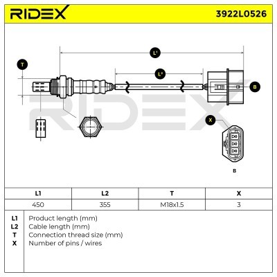 Sonda Lambda RIDEX 3922L0526 3922L0526 - foto 6