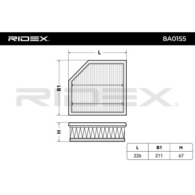 Filtr Powietrza RIDEX 8A0155 8A0155 - foto 3