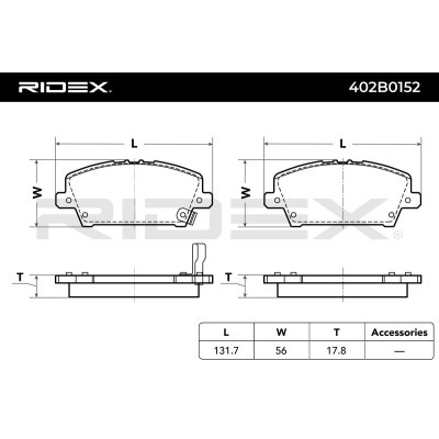 Klocki hamulcowe RIDEX 402B0152 402B0152 - foto 3