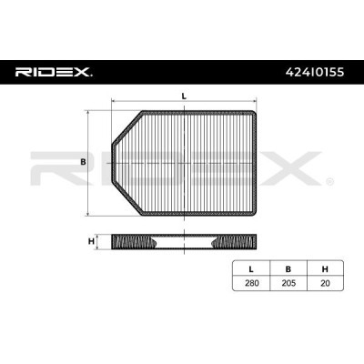 Filtr Kabinowy RIDEX 424I0155 424I0155 - foto 3