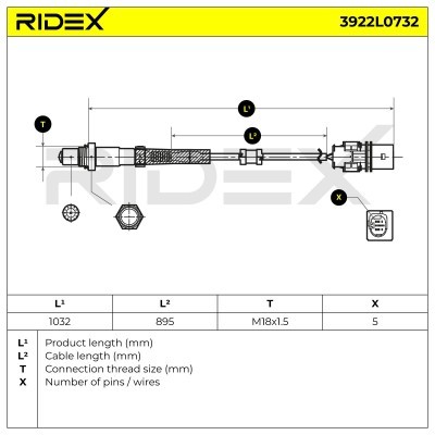Sonda Lambda RIDEX 3922L0732 3922L0732 - foto 3