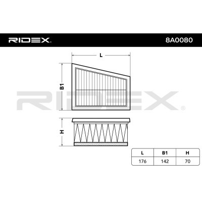 Filtr Powietrza RIDEX 8A0080 8A0080 - foto 3