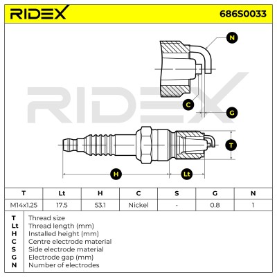 Świeca Zapłonowa RIDEX 686S0033 686S0033 - foto 6