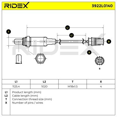 Sonda Lambda RIDEX 3922L0140 3922L0140 - foto 5