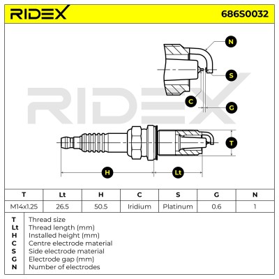 Świeca Zapłonowa RIDEX 686S0032 686S0032 - foto 6