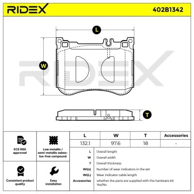 Klocki hamulcowe RIDEX 402B1342 402B1342 - foto 9