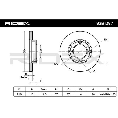 Tarcza hamulcowa RIDEX 82B1287 82B1287 - foto 5