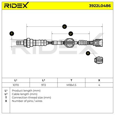 Sonda Lambda RIDEX 3922L0486 3922L0486 - foto 6