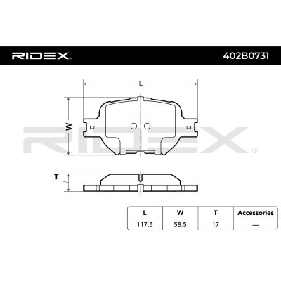 Klocki hamulcowe RIDEX 402B0731 402B0731 - foto 8