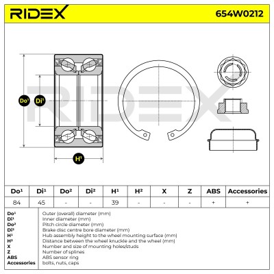 Łożysko Koła RIDEX 654W0212 654W0212 - foto 3