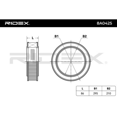 Filtr Powietrza RIDEX 8A0425 8A0425 - foto 6