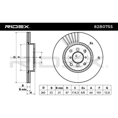 Tarcza hamulcowa RIDEX 82B0755 82B0755 - foto 3